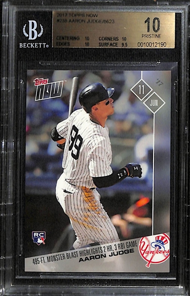 (2) Graded Baseball Rookies - 2017 Topps Now Aaron Judge (BGS 10) & 2019 Bowman Chrome Wander Franco Refractor (PSA 10)