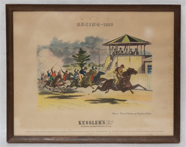 Vintage Kessler's Blended Whiskey Smooth as Silk Set of 5 Different Sports Prints