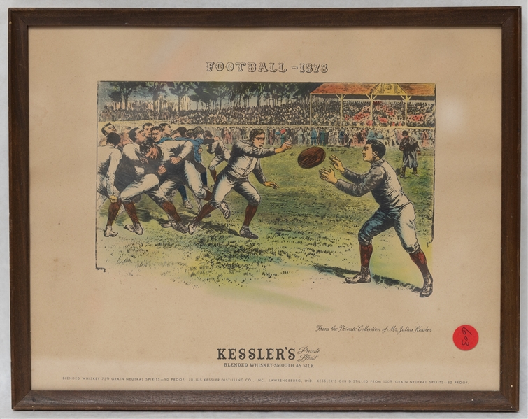 Vintage Kessler's Blended Whiskey Smooth as Silk Set of 5 Different Sports Prints