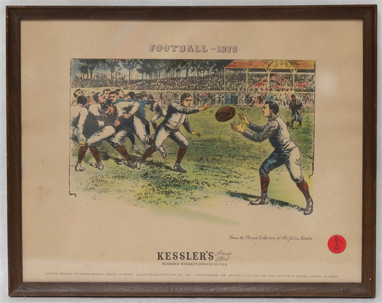 Vintage Kessler's Blended Whiskey Smooth as Silk Set of 5 Different Sports Prints
