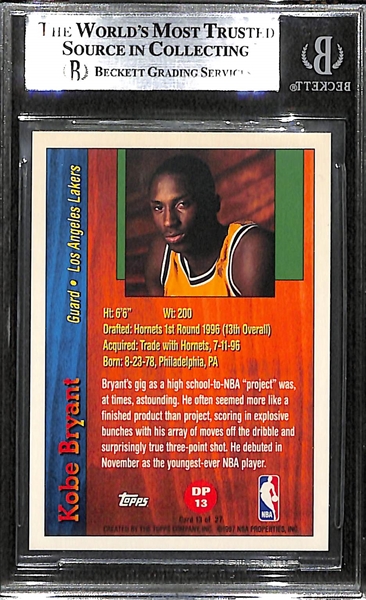 1996-97 Topps Draft Redemption Kobe Bryant Rookie Card #13 Graded Beckett BGS 8.5