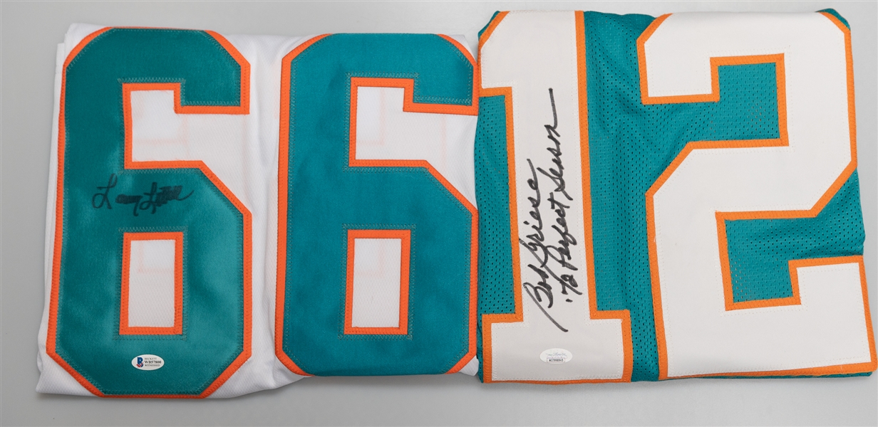 Bob Griese and Larry Little Autographed Miami Dolphins Jerseys (Beckett & JSA Certs)