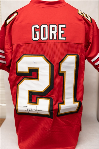 Lot of (3) San Francisco 49ers Autographed Jerseys w. Roger Craig (Multiple Inscriptions), Deebo Samuel, and Frank Gore (PSA & Beckett Certs)