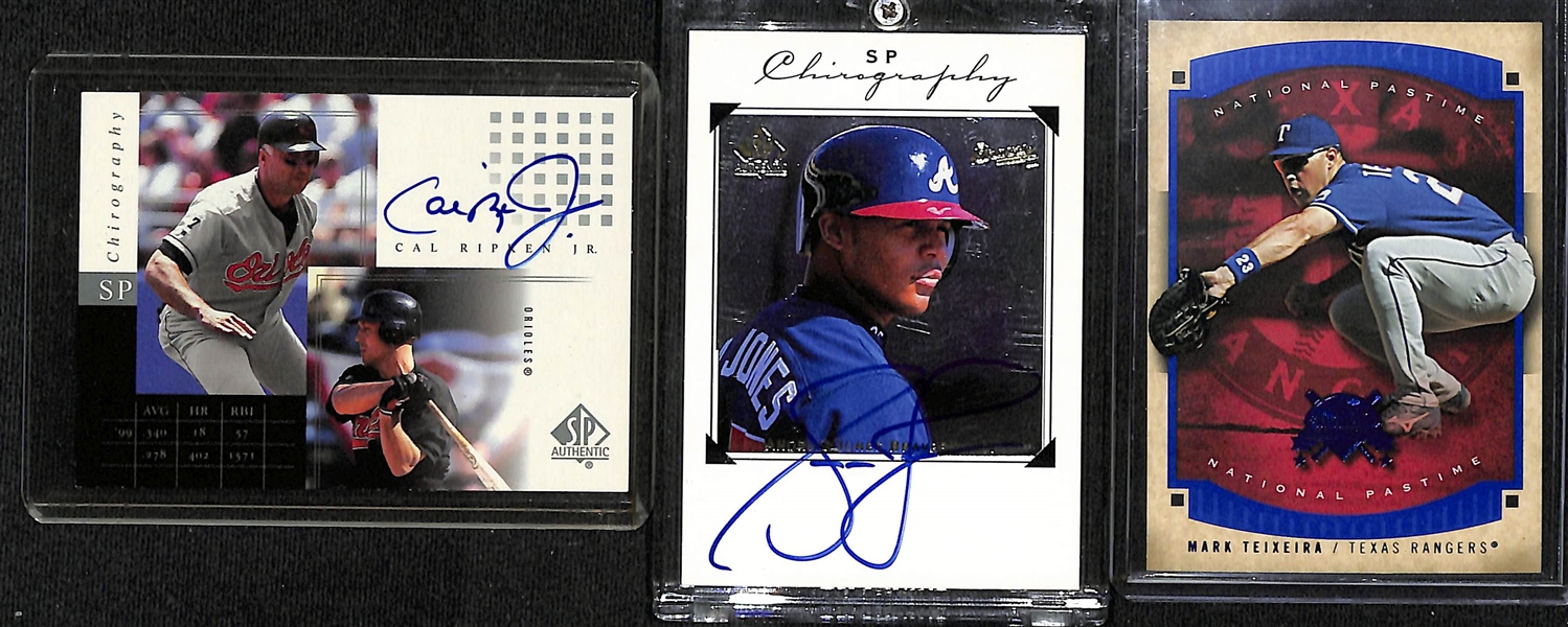 Baseball Card Lot - Cal Ripken Jr. & Andruw Jones Autographs, Mark Teixieira 1/1 Card!