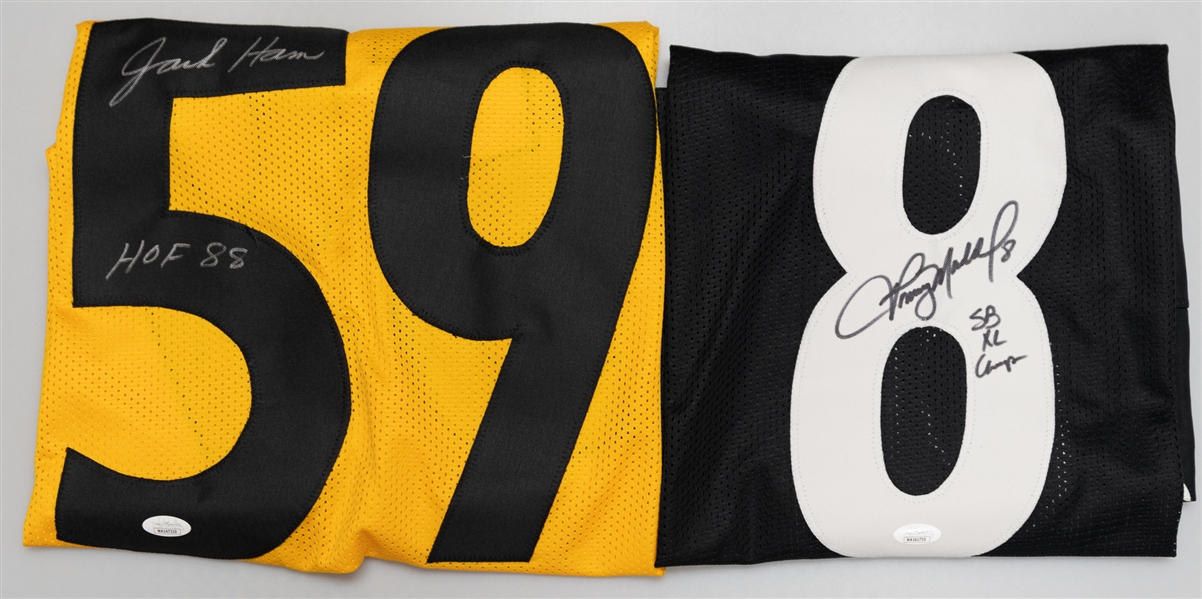 Lot of (2) Pittsburgh Steelers Autographed Jerseys w. Jack Ham and Tommy Maddox (JSA Certs)