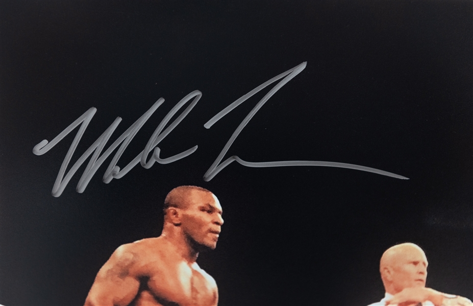 Mike Tyson Signed 16x20 Photo - Showing Evander Holyfield Following the Ear Bite (Beckett COA)