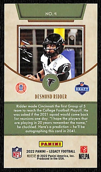 2022 Legacy Football Desmond Ridder Mini RC Gold Foils 1/1