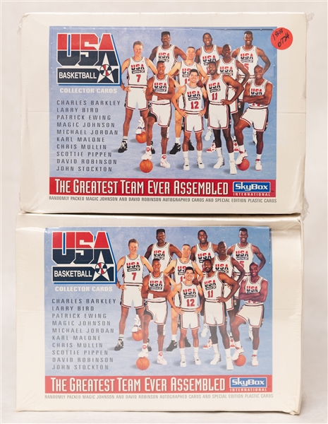 Lot of (2) Sealed 1992 Skybox Team USA Basketball Hobby Boxes