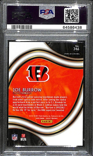 2020 Panini Select Joe Burrow Field Level #346 Rookie Card Graded PSA 10 Gem Mint