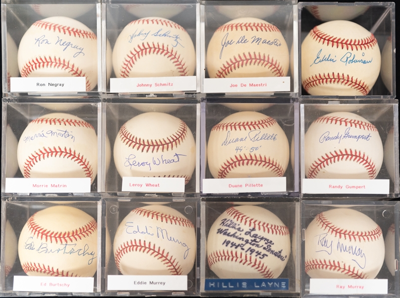 Lot of (12) Vintage Single Signed Baseballs w. Eddie Murray, Hillis Layne - JSA Auction Letter