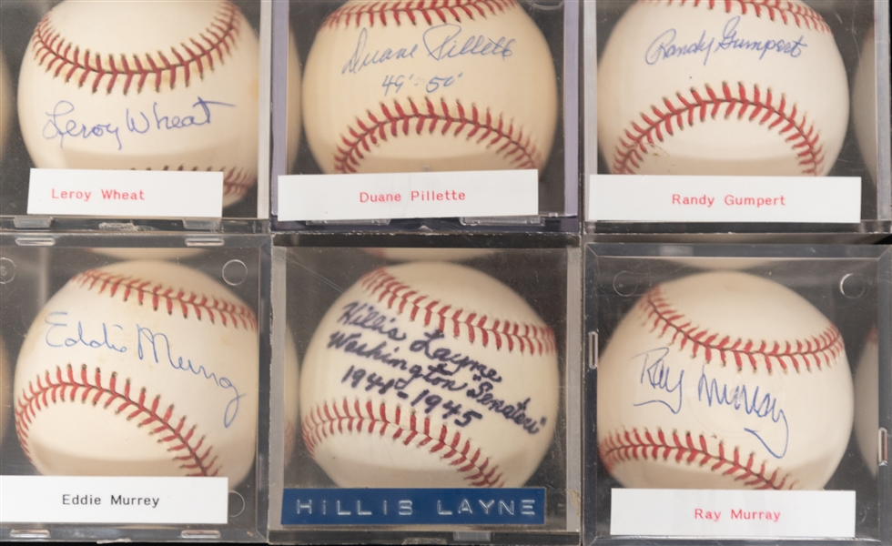 Lot of (12) Vintage Single Signed Baseballs w. Eddie Murray, Hillis Layne - JSA Auction Letter