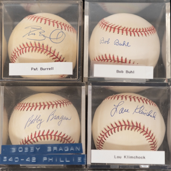 Lot of (12) Vintage Single Signed Baseballs w. Bob Johnson & Fred Schmidt - JSA Auction Letter