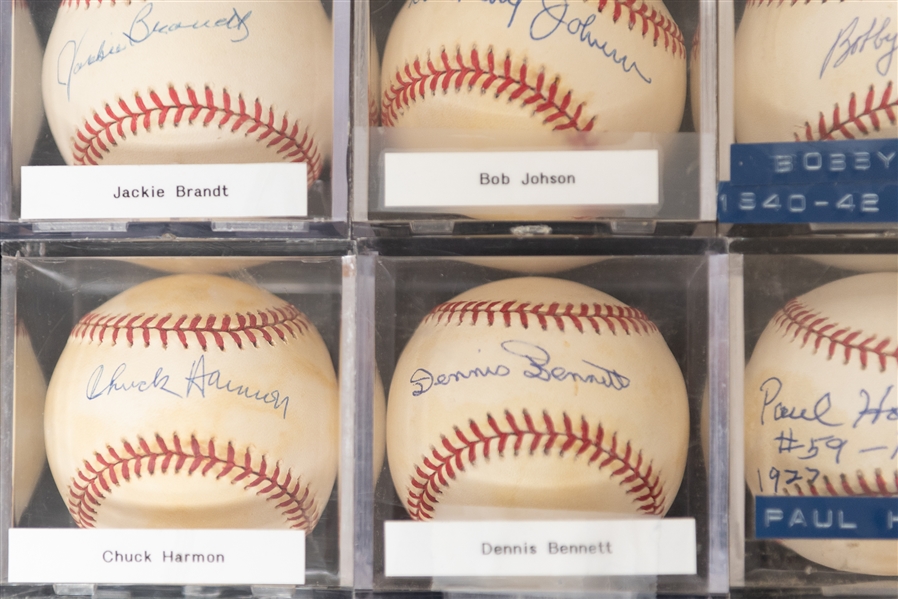 Lot of (12) Vintage Single Signed Baseballs w. Bob Johnson & Fred Schmidt - JSA Auction Letter