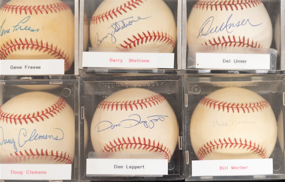 Lot of (12) Vintage Single Signed Baseballs w.  Sam Chapman, Skeeter Kell, & Gene Freese - JSA Auction Letter