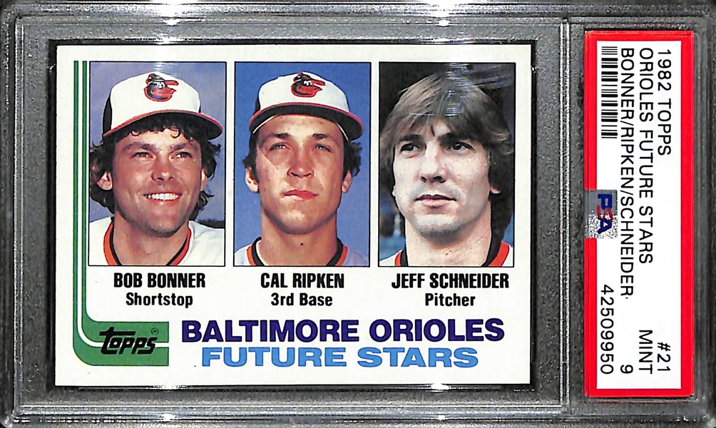 1982 Topps Cal Ripken Jr. Rookie Card #21 Graded PSA 9 Mint