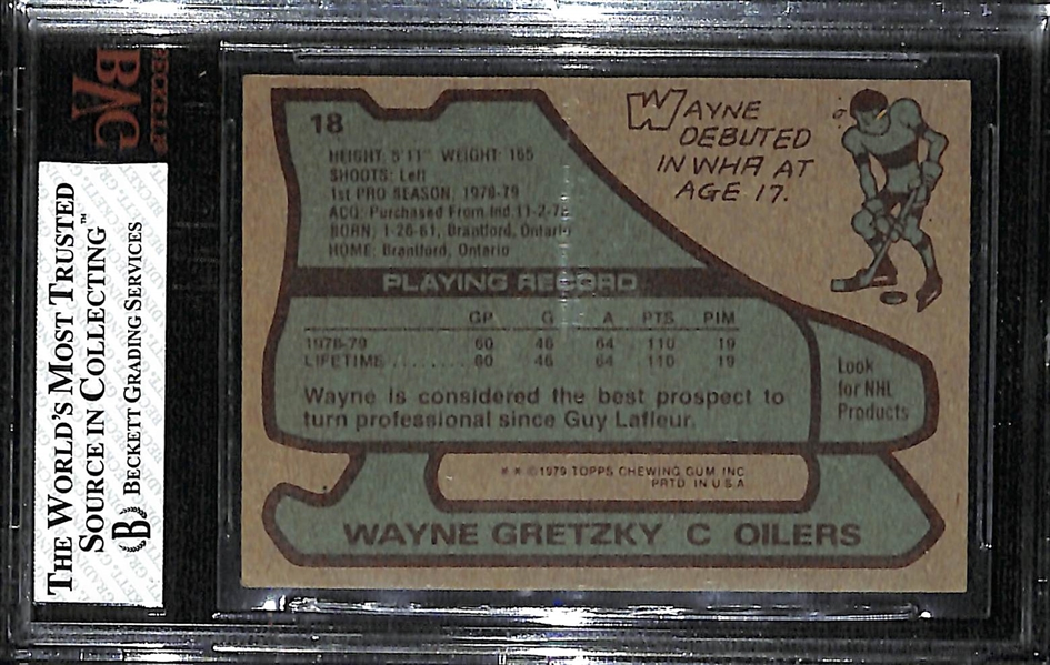 1979-80 Topps Wayne Gretzky Rookie Card #18 Graded BVG 5 (EX)