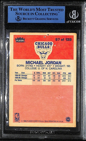 1986-87 Fleer Michael Jordan Rookie Card #57 Graded Beckett BGS Authentic