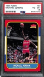 1986 Fleer Michael Jordan Rookie Card #57 Graded PSA 4.5 VG-EX+