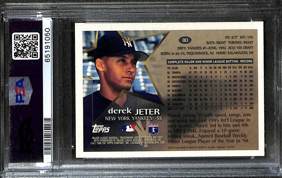 1996 Topps Chrome Derek Jeter Future Star Refractor #80 Graded PSA 9 Mint (His Official Rookie Year!)