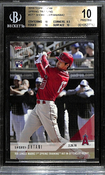 2018 Topps Now Shohei Ohtani Spring Training BGS 10 Pristine Rookie Card