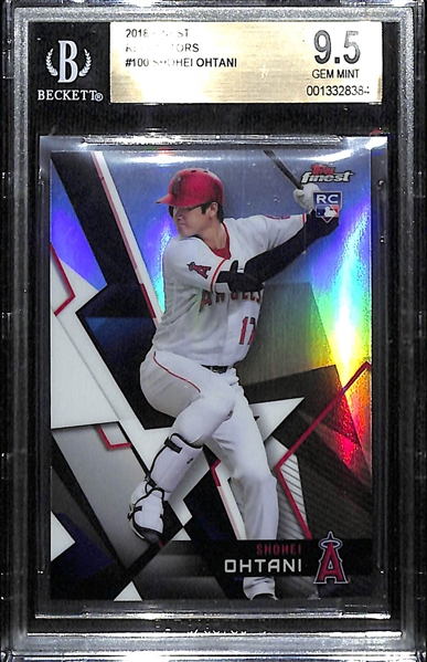 2018 Topps Finest Shohei Ohtani Rookie #100 Refractor Card Graded BGS 9.5 Gem Mint