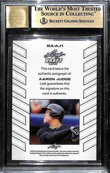 2015 Leaf Draft Aaron Judge Autograph Graded BGS 9.5 Gem Mint (10 Auto Grade)