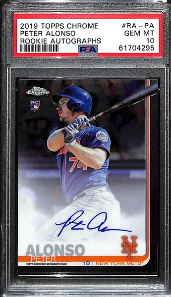 2019 Topps Chrome Pete Alonso #RA-PA Rookie Autograph Graded PSA 10 Gem Mint