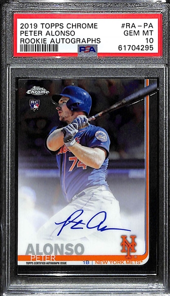 2019 Topps Chrome Pete Alonso #RA-PA Rookie Autograph Graded PSA 10 Gem Mint