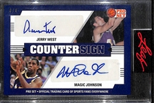 2022 Leaf Pro Set Counter Sign Magic Johnson & Jerry West Dual Autograph Card #ed 4/4!