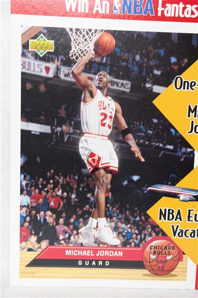 Large 28x22 Heavy Stock Michael Jordan Advertising Display (McDonald's, Upper Deck, & American Airlines Highlighted)