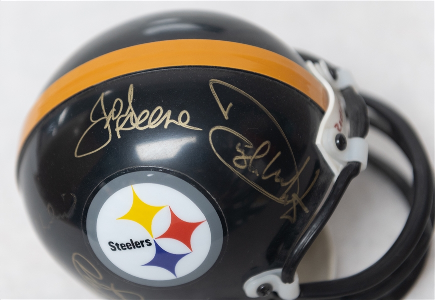 Pittsburgh Steelers Steel Curtain Signed Mini Helmet (Full JSA Auction Letter) w. Joe Greene, D. White, E. Holmes, LC Greenwood