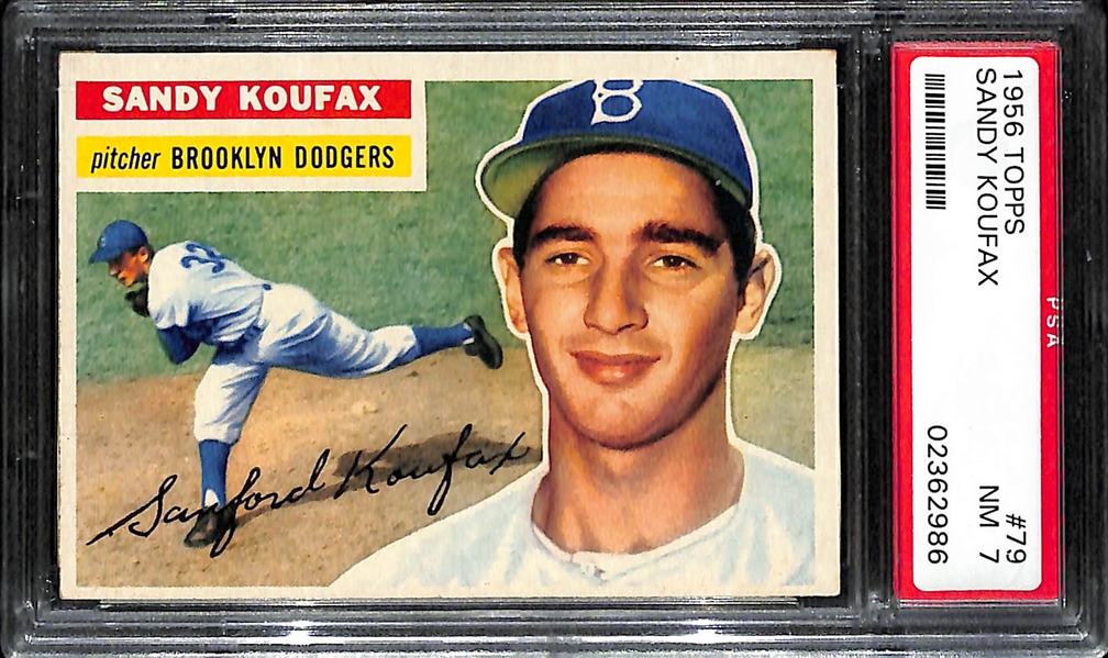 1956 Topps Sandy Koufax #79 (2nd Year) Graded PSA 7 NM