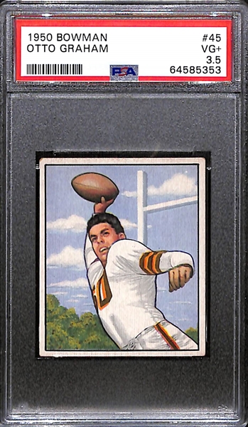 1950 Bowman Football Otto Graham Rookie Card (Nice Centering!) Graded PSA 3.5 VG+