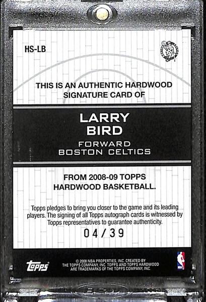 2008-09  Topps Hardwood Larry Bird Hardwood Signatures Autograph Card #ed 04/39