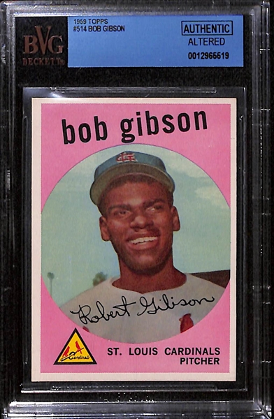 1959 Bob Gibson Rookie Card Graded Beckett Authentic - Amazing Eye Appeal (May be Undersized)