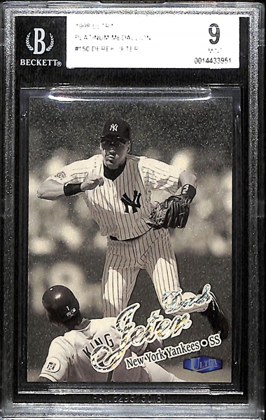 1998 Fleer Ultra Derek Jeter #150 Platinum Medallion Insert #ed 69/100 Graded BGS 9 Mint (Very Rare)