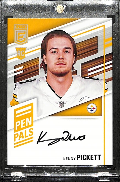 2022 Donruss Elite Pen Pals Kenny Pickett 1st Pittsburgh Steelers Autographed Card