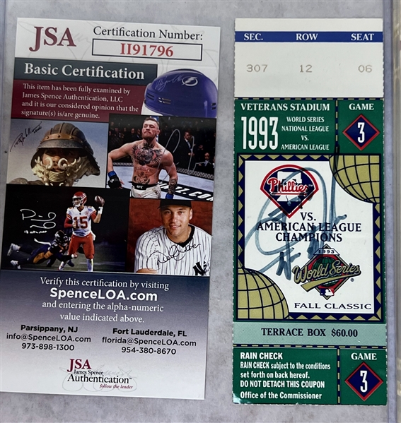 (2) 1993 World Series Tickets Signed by Darren Daulton & Larry Anderson  & More - 100% of Bid Donated to the Darren Daulton Foundation