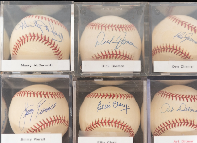 Lot of (12) Vintage Single Signed Baseballs w. Don Zimmer & Art Ditmer - JSA Auction Letter