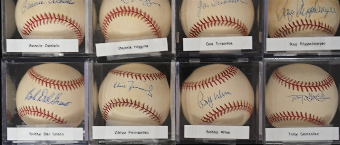 Lot of (12) Vintage Single Signed Baseballs w. Gus Triandos, Bob Wine, & Bobby Del Greco - JSA Auction Letter