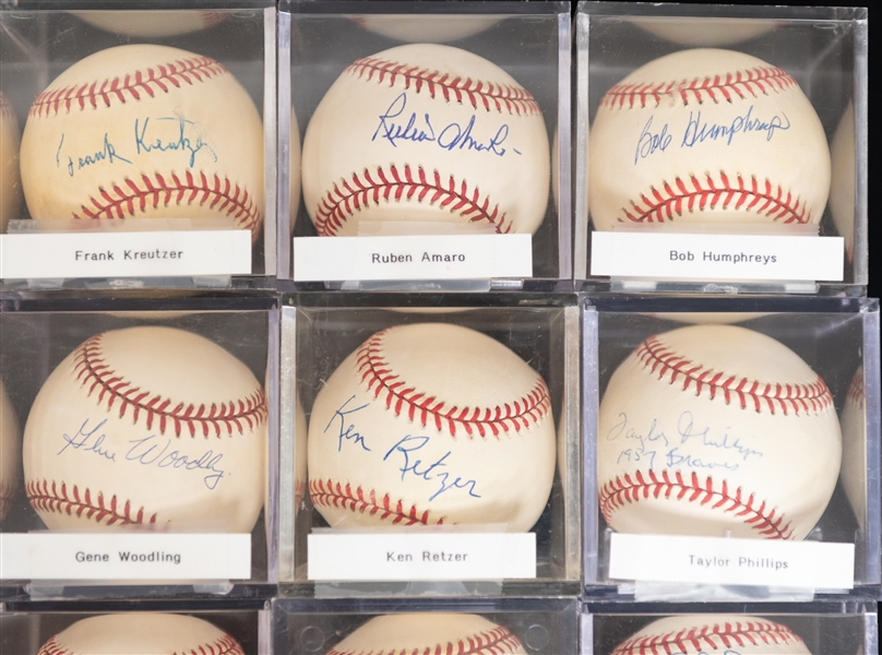 Lot of (12) Vintage Single Signed Baseballs w. Gene Woodling & Jonny Gray - JSA Auction Letter
