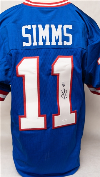 Lot of (3) New York Giants Autographed Jerseys w. Phil Simms, Daniel Jones, and Ottis Anderson (JSA & Beckett Certs)