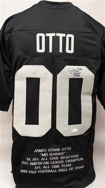 Lot of (3) Raiders NFL Autographed Jerseys w. Jim Plunkett, Jim Otto, and Jon Gruden (JSA and Schwartz Certs)