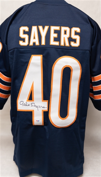 Lot of (3) Chicago Bears Greats Autographed Jerseys w. Sayers, Perry, and McMahon (JSA & PSA Certs)