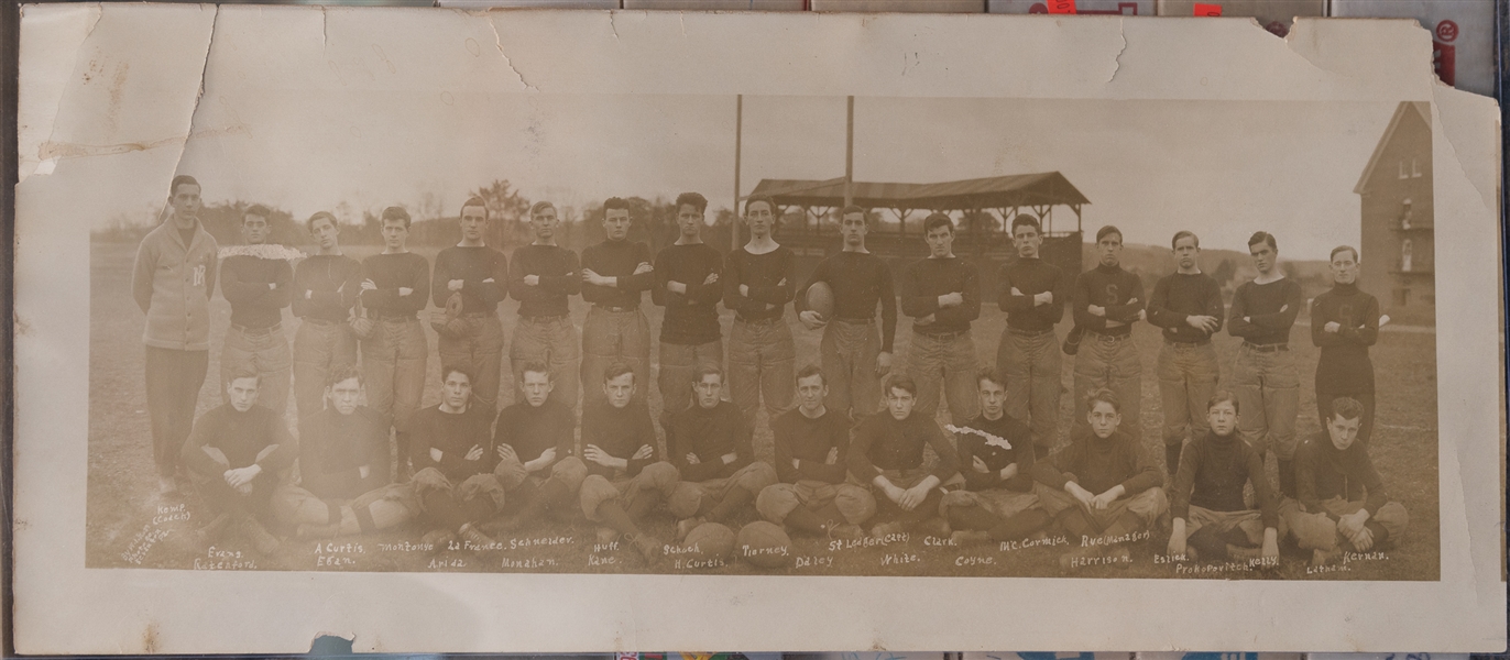 Vintage Panoramic Photo Lot - 1952 Miss America Pageant (31x10 Photo in Frame) & 23x10 Football Team