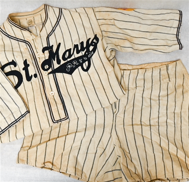 Vintage Spalding St. Marys Baseball Jersey & Shorts