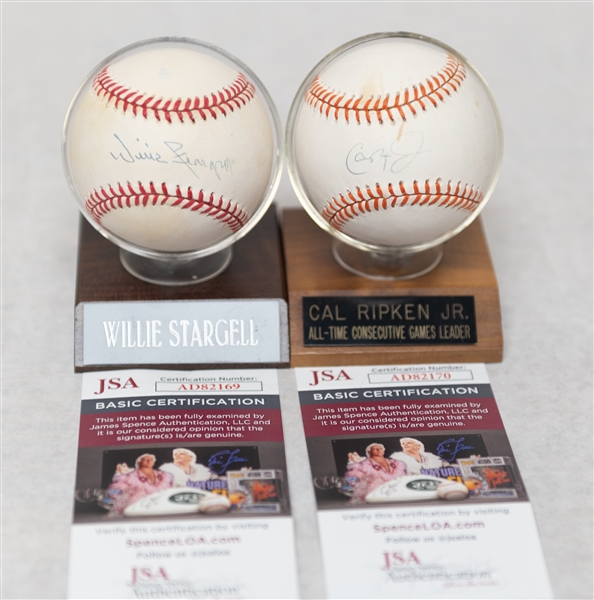 Cal Ripken Jr. & WIllie Stargell Signed Baseballs (Each w. JSA COA)