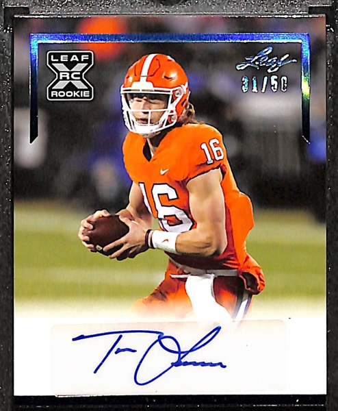 2021 Leaf Memories Trevor Lawrence Autographed Rookie Card #31/50