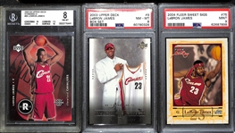 Lot of (3) Graded LeBron James Cards w. (2) Rookies 