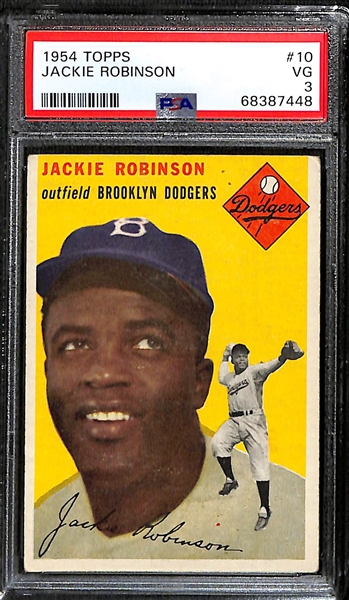 1954 Topps Jackie Robinson #10 Graded PSA 3